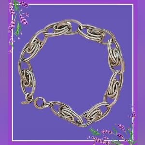 Vintage Monet Silver Tone Chain Bracelet